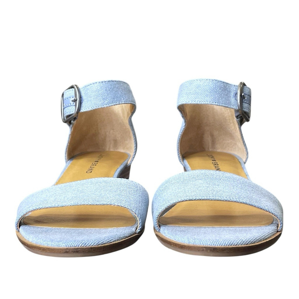 Lucky Brand Womens 8.5 Riamsee Wedge Sandals Ankle Strap Denim Summer Blue NWOT - Picture 3 of 15